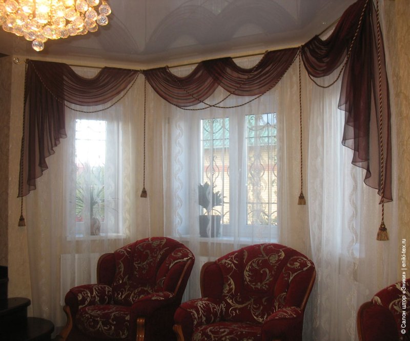 Ламбрекен на круглый карниз