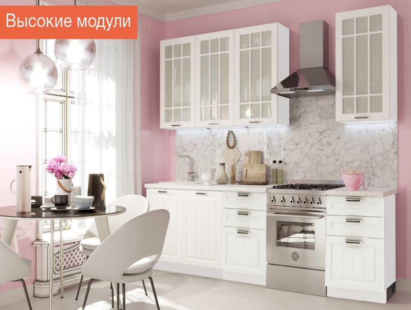 Кухня Прага угловая белая
