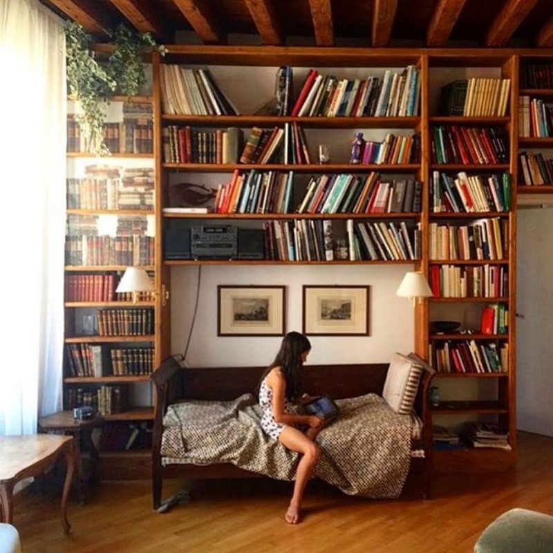 Комната с книжными полками