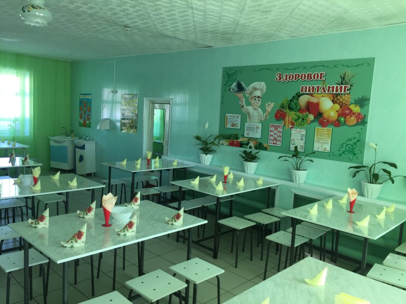 Интерьер школьной столовой