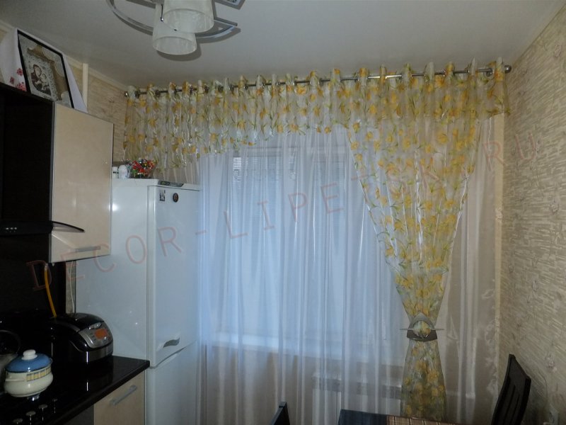 Комплект штор для кухни WITERRA "Элис" 280*180 голубой