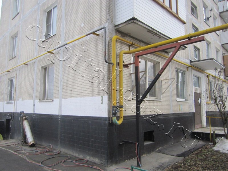 Прокладка газопровода по фасаду