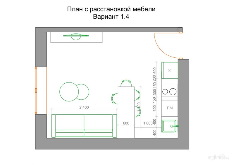 4на4 планировка расстановки мебели