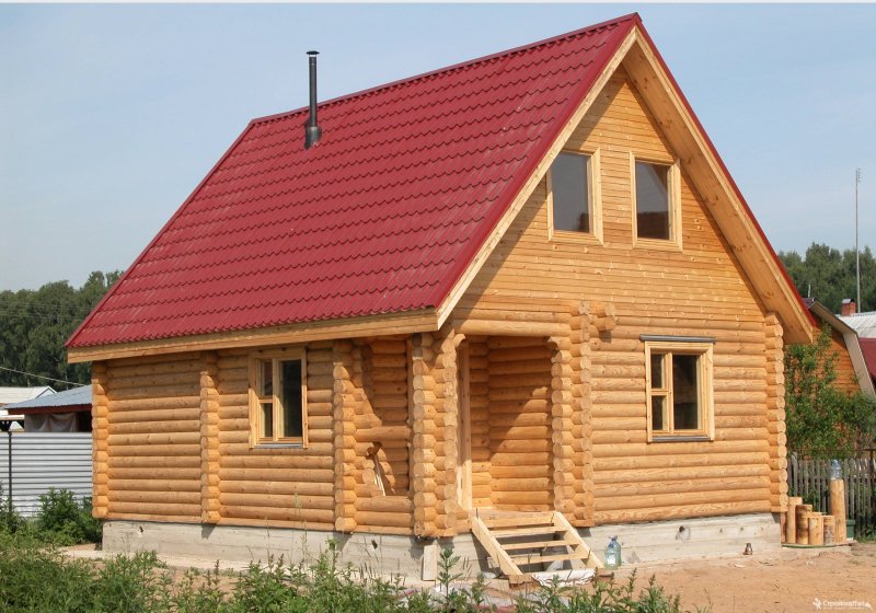 Баня с мансардой