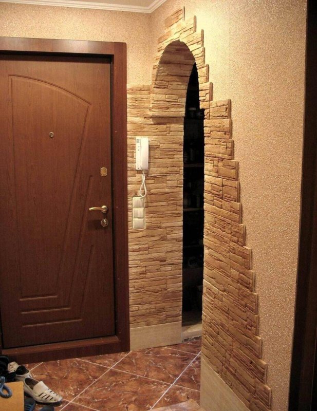 Отделка арки декоративным камнем
