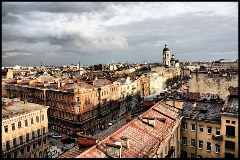 Крыши Санкт Петербурга старый город Невский проспект