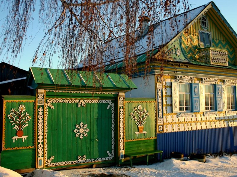 Деревенские ворота татар деревня