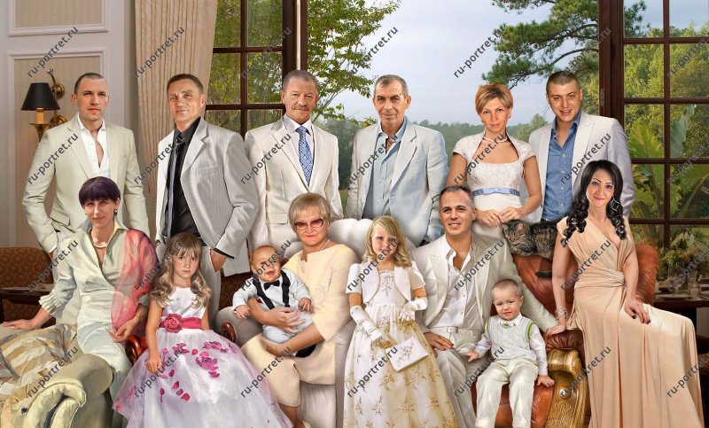 Семейный фотопортрет на стену