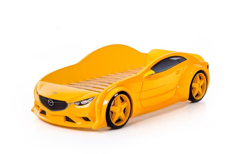Кровать-машина объемная (3d) Neo "Мерседес" красный