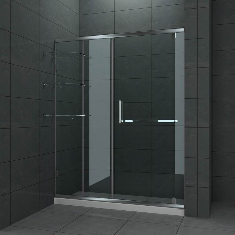 Glass Sliding Shower Door. Стеклянная раздвижная дверь в душе