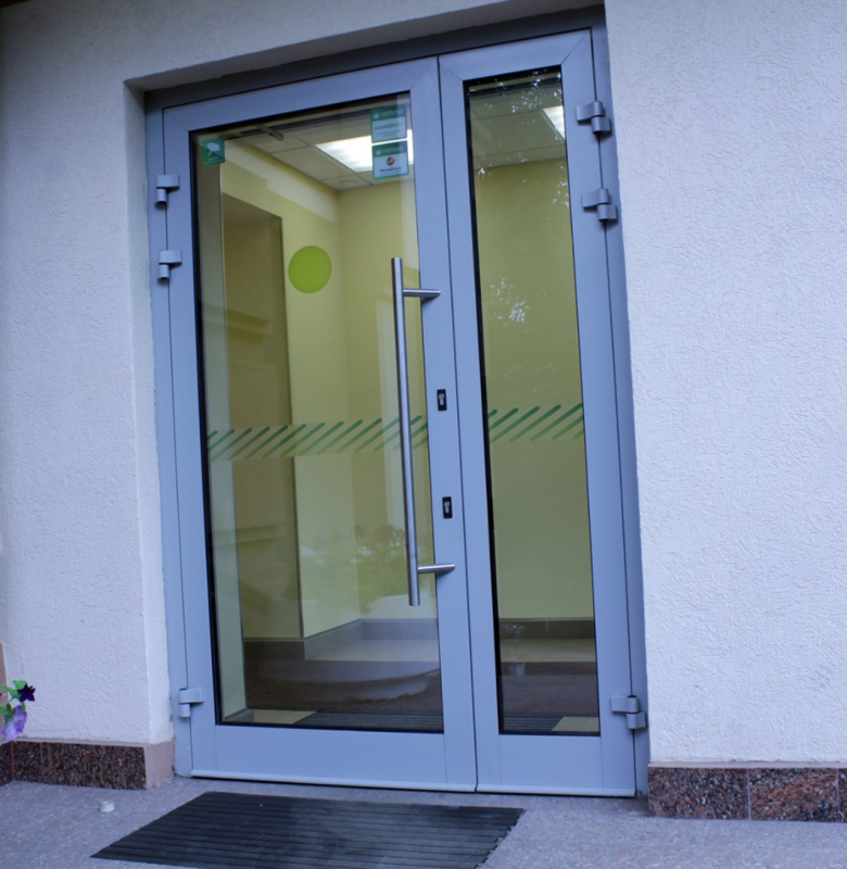 Дверь алюминиевая двустворчатая ALUTECH w62 2100 1300