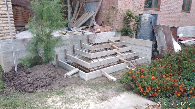 Опалубка для крыльца со ступеньками