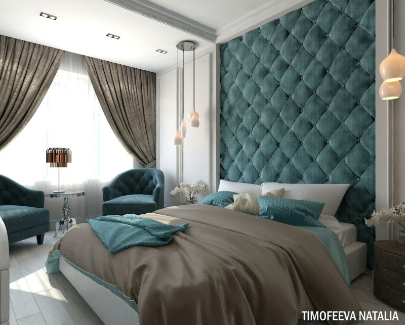 Спальня в изумрудных тонах