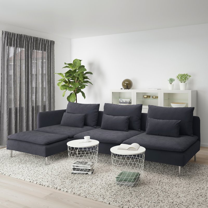 Диван угловой ikea Soderhamn 4-местный с шезлонгом
