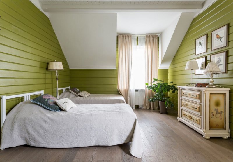 Tikkurila зеленый имитация бруса