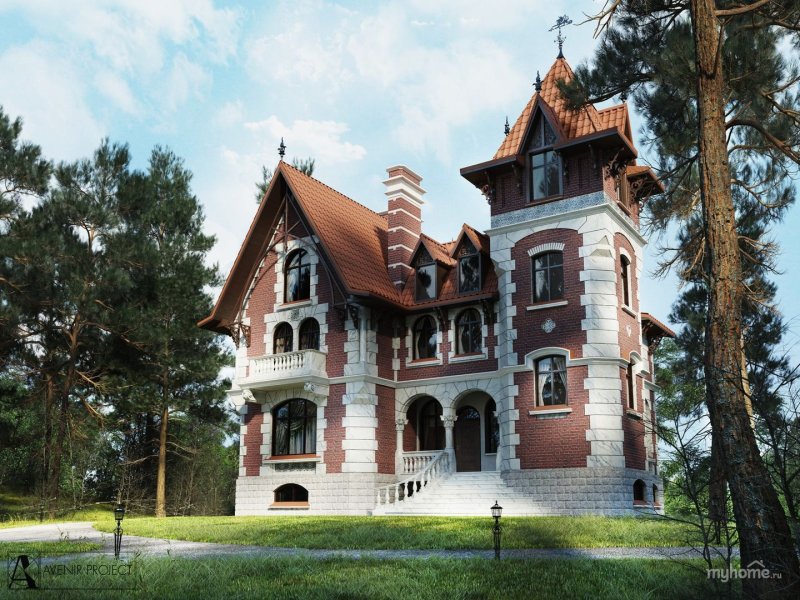 Коттедж с башенкой в викторианском стиле