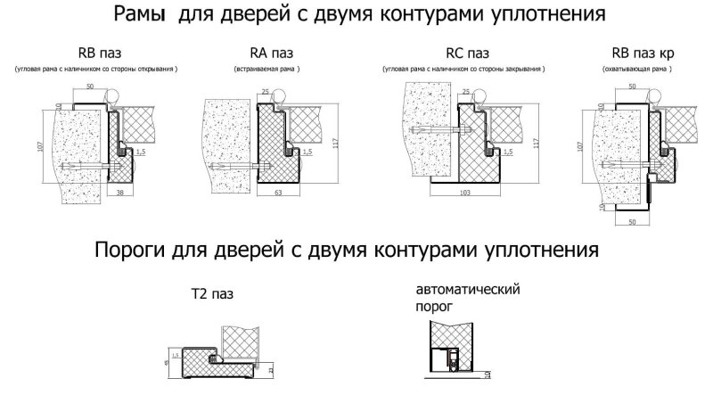 Профиль дверной коробки противопожарной двери чертеж