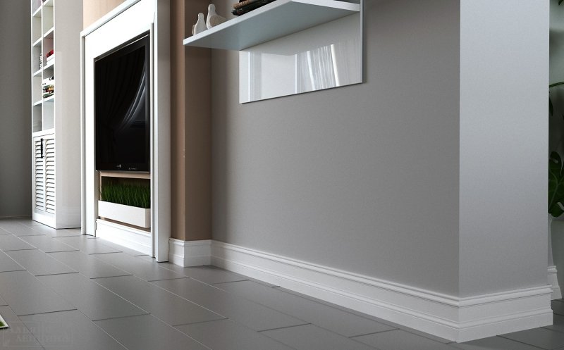 Плинтус Evrowood белый PN 190 МДФ 180x16
