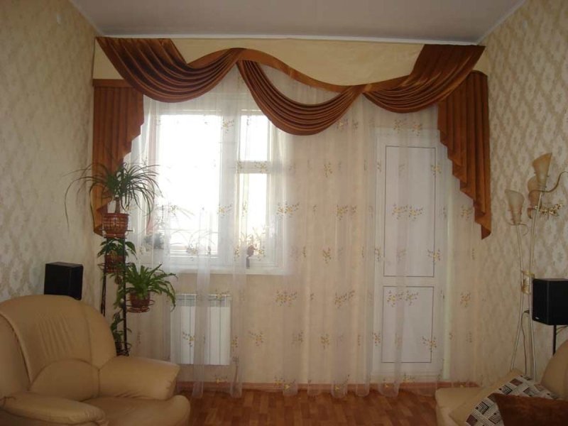 Тюль со шторами в зал