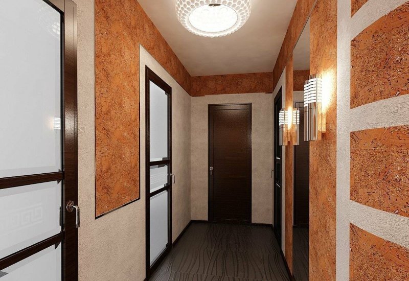 Декоративный камень в интерьере коридора