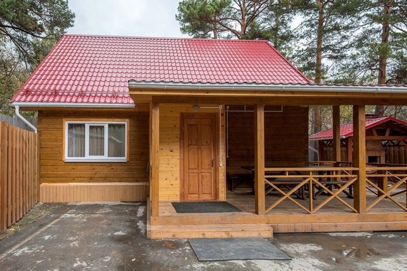 Баня с беседкой