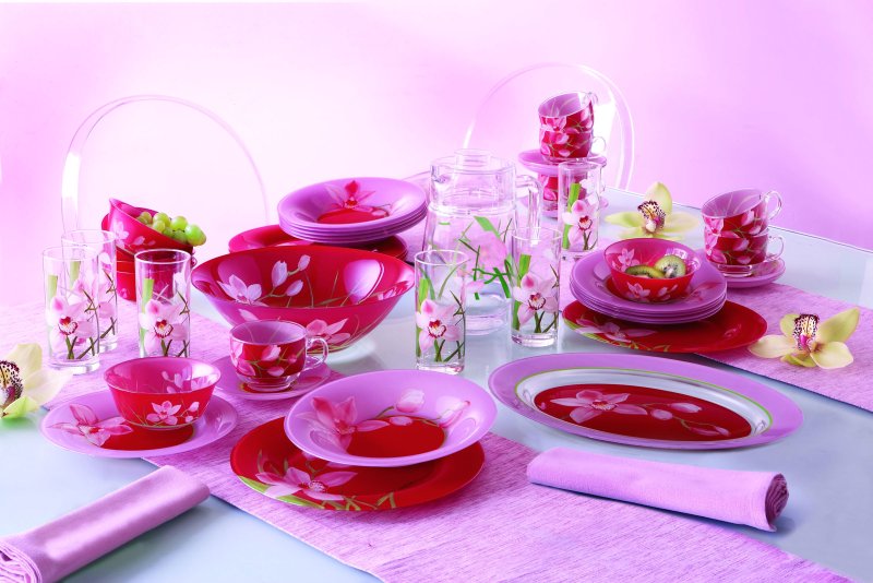 Столовый сервиз Red Orchis 46пр. 6перс.