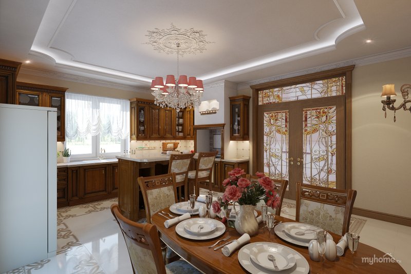 Дизайн кухни столовой