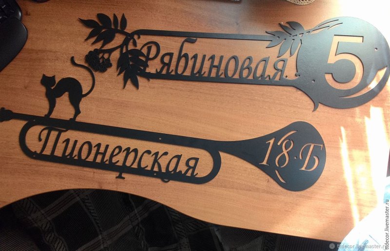 Кованые адресные таблички