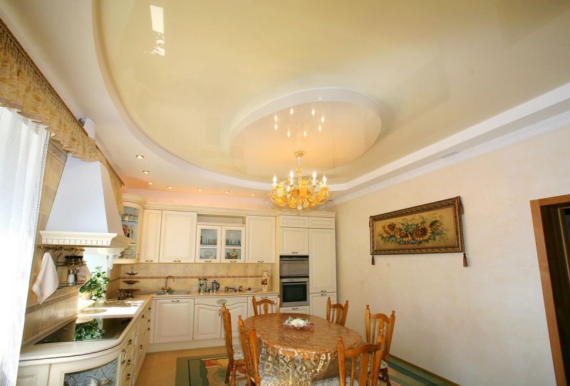 Потолки из гипсокартона для кухни
