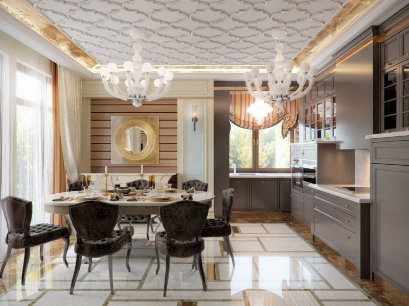 Дизайн кухни столовой