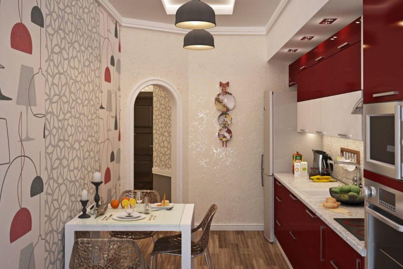 Обои для кухни в хрущевке