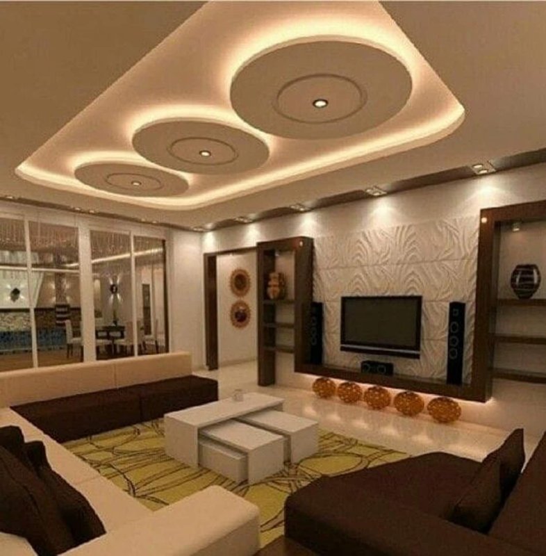 Потолки из гипсокартона для зала