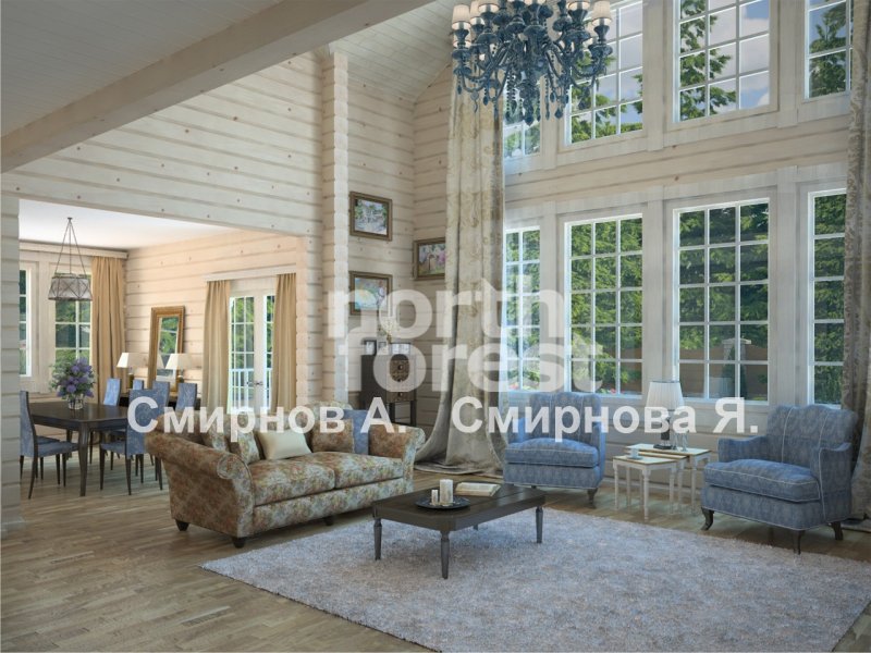 Дом из клееного бруса в стиле Прованс