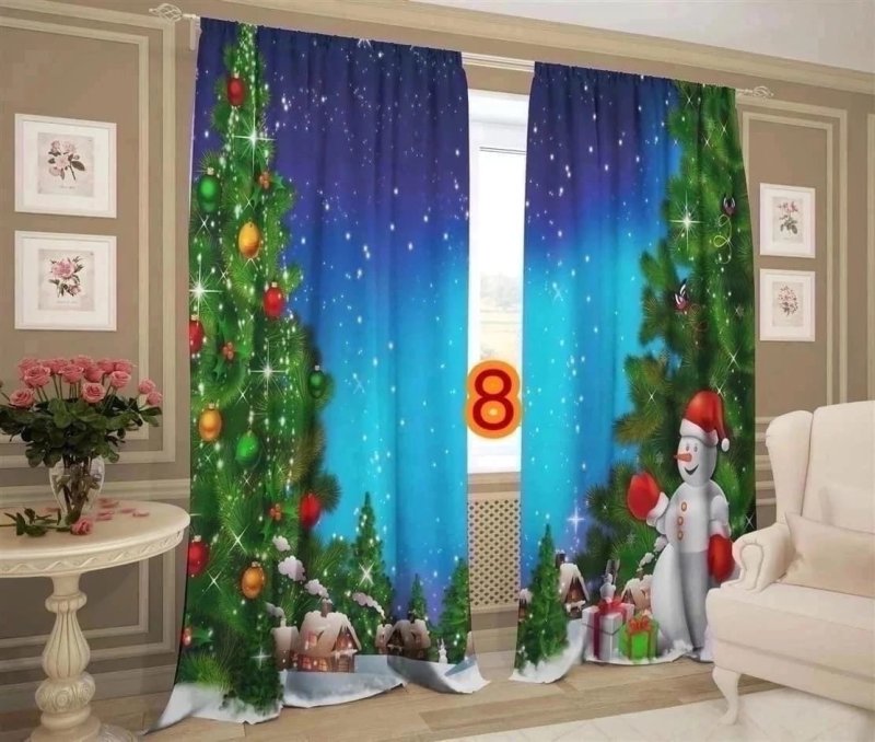 Фотошторы голубой огонек 270х150см