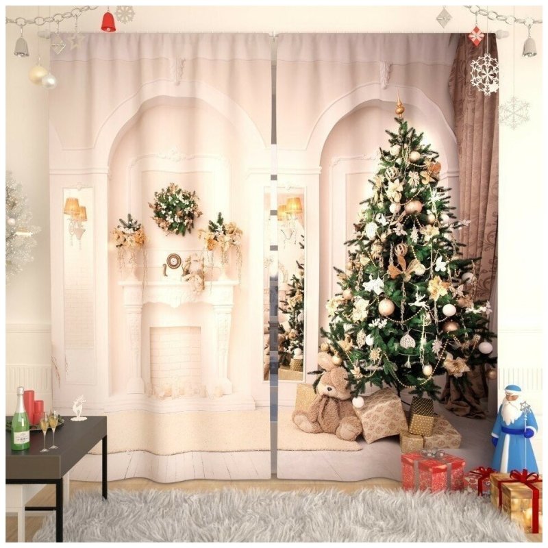 Фотошторы тамитафт Санта Клаус 270х150см