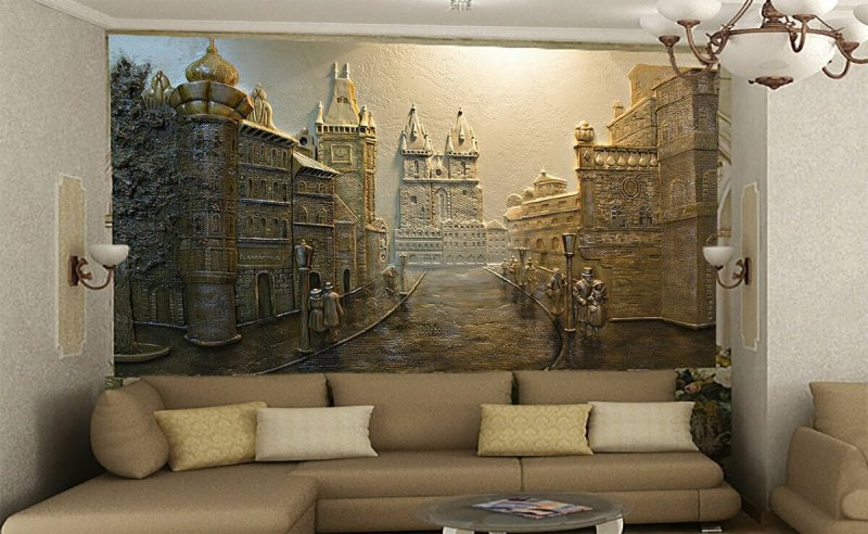 Фрески в интерьере гостиной