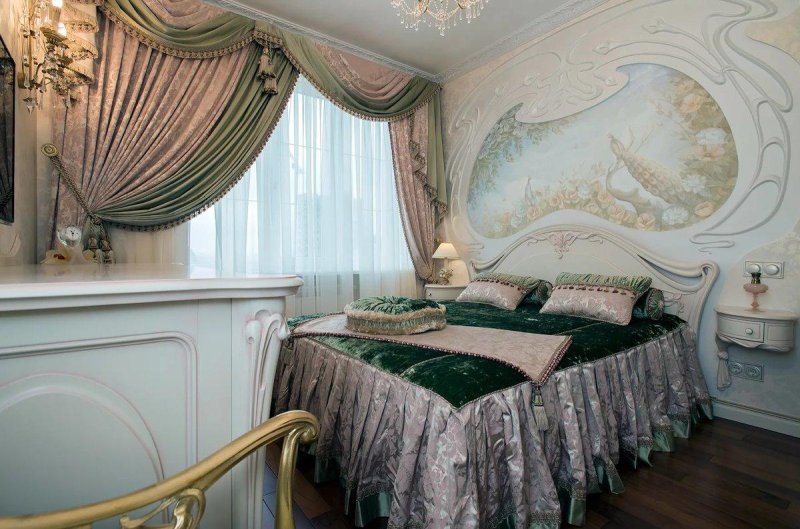 Шторы в интерьере спальни