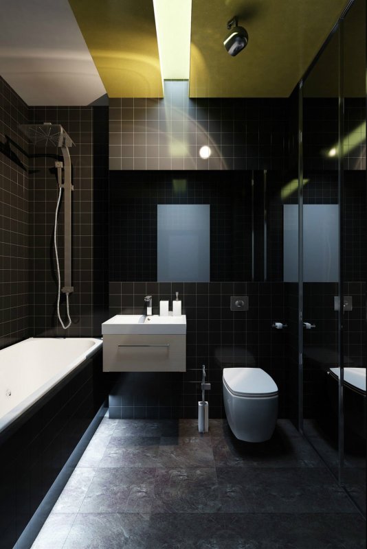 Dark Black Marble Bathroom плитка