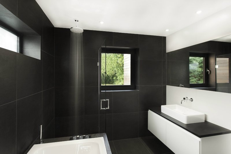 Dark Black Marble Bathroom плитка