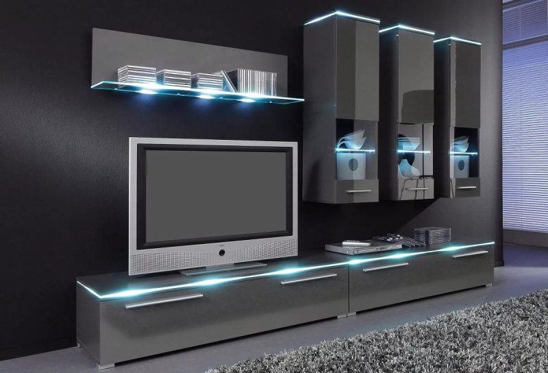 Стенка Модерн - эффект 3d - комплект с led 16к