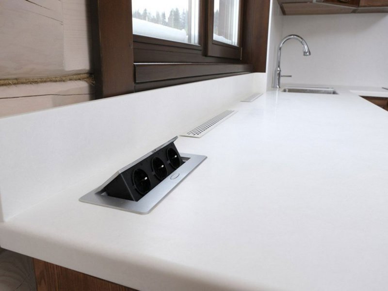 Выдвижная розетка Toro Gray (серебристая, на 2 розетки, 2 USB)