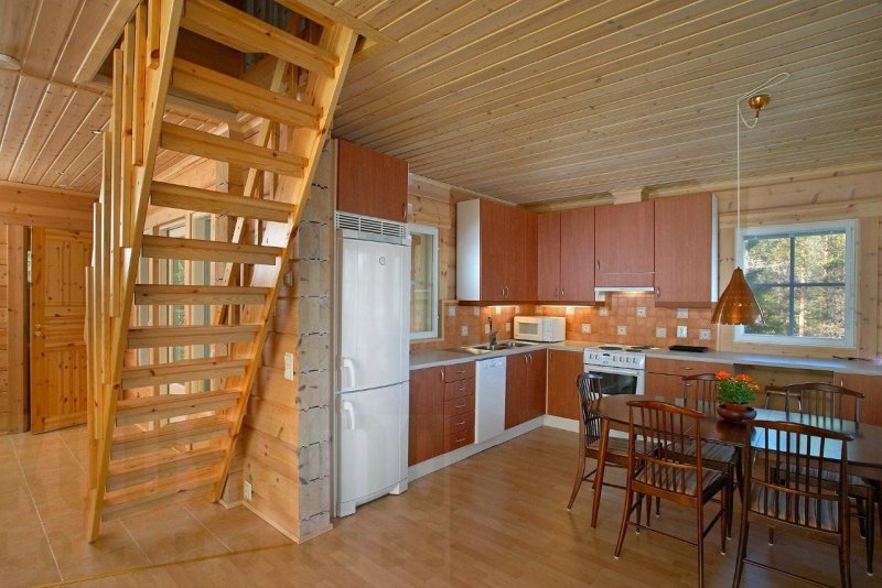 Отделка кухни в каркасном доме