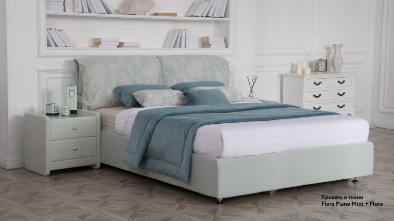 Двуспальная кровать Erica New 140*200 Iris 507, 140х200 см, Askona