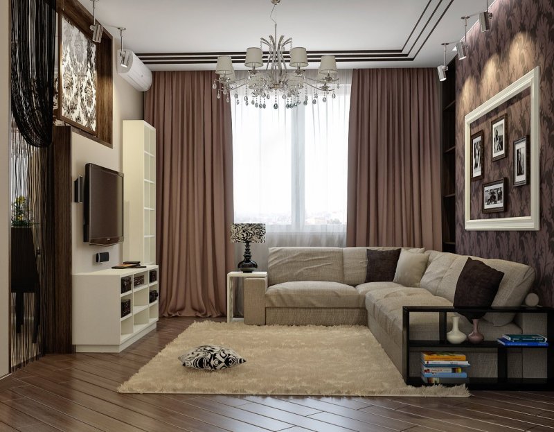 Интерьер гостиной 19м2