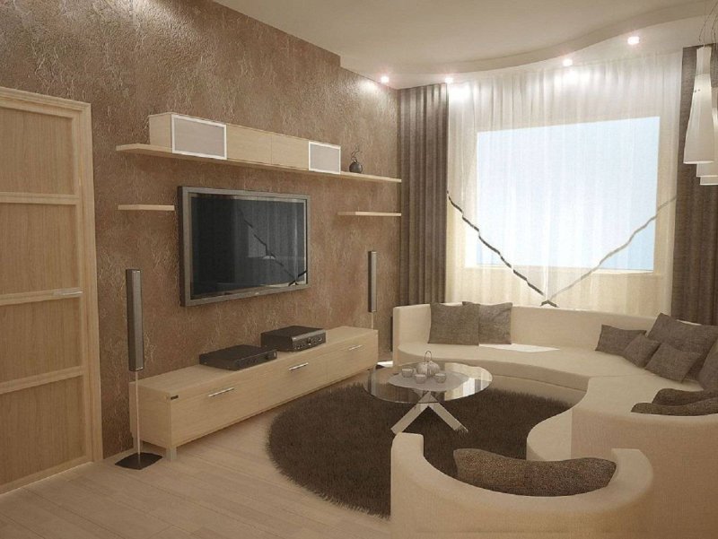 Интерьер гостинной 18кв м