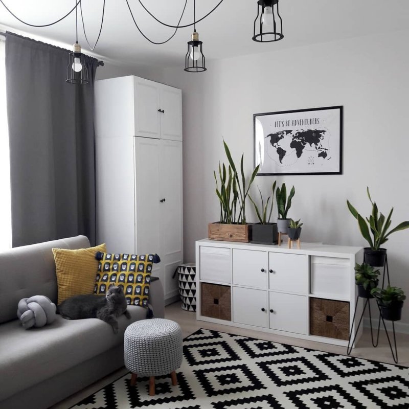 Ikea гостиная с рабочей зоной