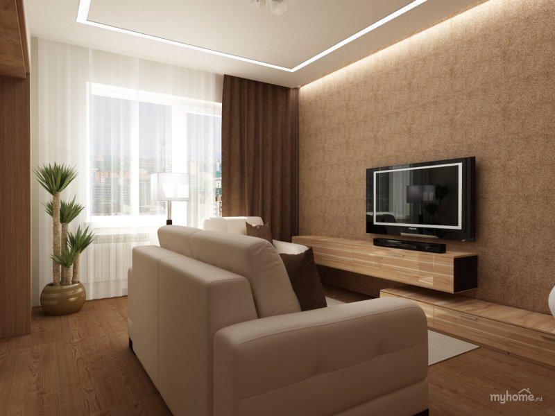 Интерьер гостиной 19м2