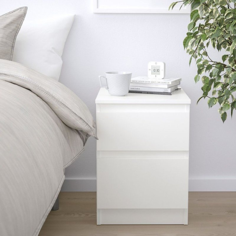 Malm МАЛЬМ комод с 2 ящиками, белый40x55 см
