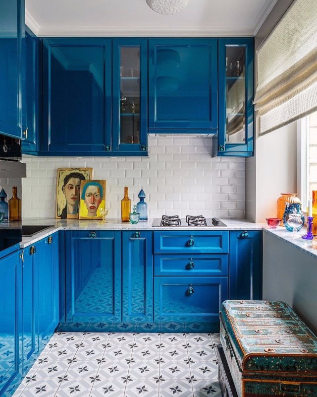 Кухня в синем цвете