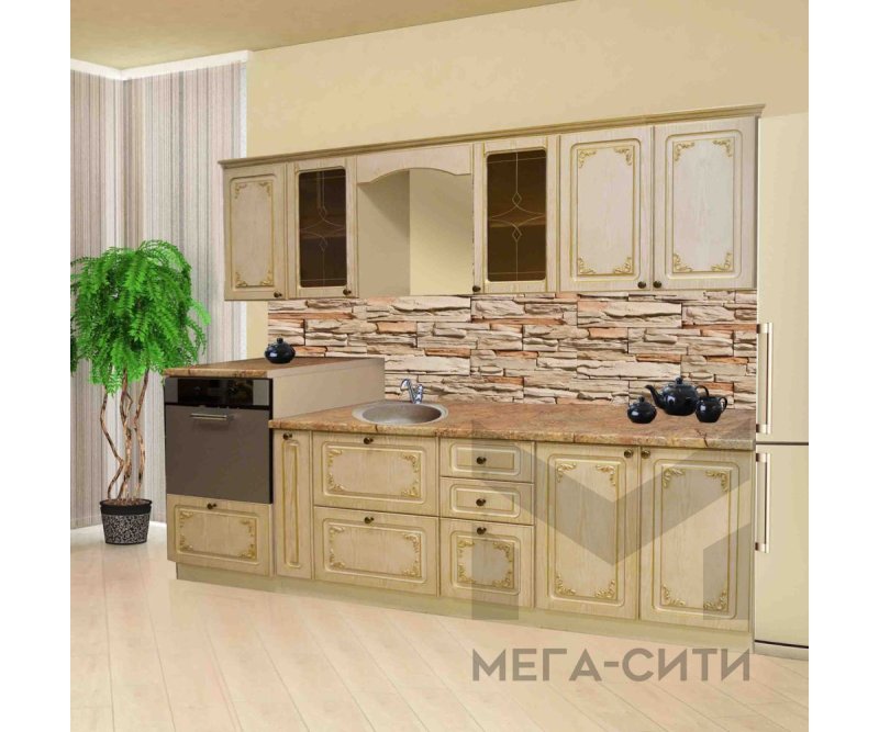 Кухня олива сирень модульная